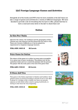 LLC Foreign Language Games and Activities Italian