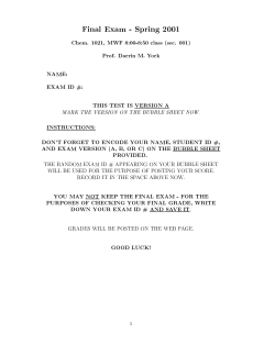 Final Exam - Spring 2001