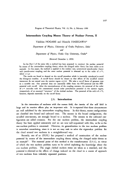 Intermediate Coupling Meson Theory of Nuclear Forces, II &sect; I