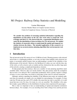 M1 Project: Railway Delay Statistics and Modelling