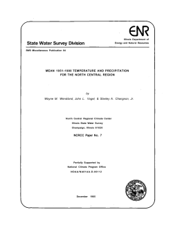 Mean 1951-1980 temperature and precipitation for the north central