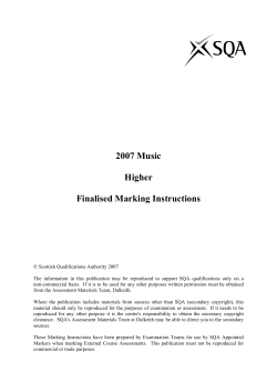 2007 Music Higher Finalised Marking Instructions