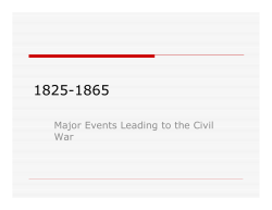 Major Events Leading to the Civil War