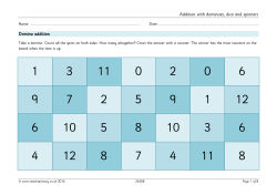 Addition with dominoes, dice and spinners Domino addition