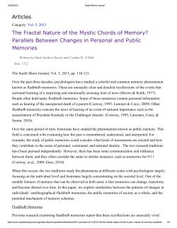 Articles The Fractal Nature of the Mystic Chords of Memory