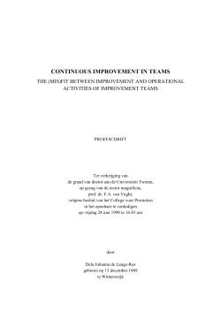 Continuous improvement in teams