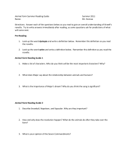 Animal Farm Summer Reading Guide Summer 2011 Name: Mr