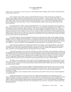 AN ACADIAN ODYSSEY By Don Cyr (from Voyages: A Maine