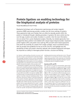 Protein ligation - Department of Chemistry ::: CALTECH
