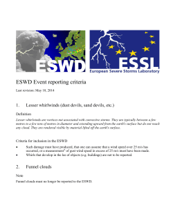 ESWD Event reporting criteria