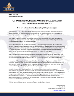 H.J. Baker welcomes new animal health and nutrition sales manager