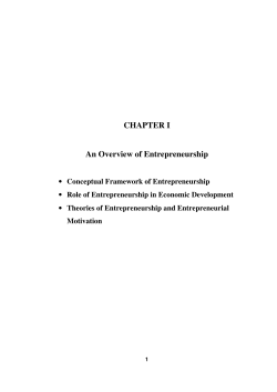 CHAPTER I An Overview of Entrepreneurship