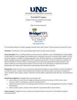 College of Education and Behavioral Sciences EDLD 508 Offered in