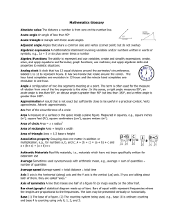 Mathematics Glossary