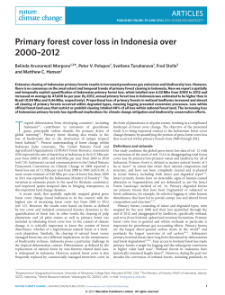 Primary forest cover loss in Indonesia over 2000&ndash;2012