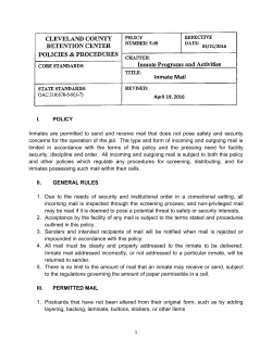 Inmate Mail Policy