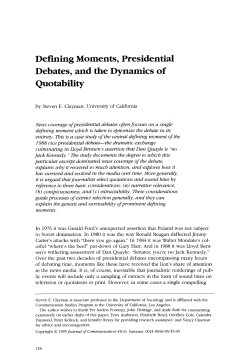 Defming Moments, Presidential Debates, and the Dynamics of