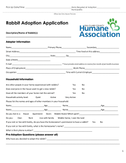 Rabbit Adoption Application - Eau Claire County Humane Association