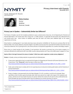 Privacy Law in Quebec