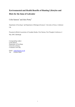 Environmental and Health Benefits of Hunting Lifestyles and Diets