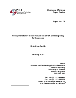 Policy transfer in the development of UK climate policy for business