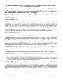 1.0 Formation of the Agreement
