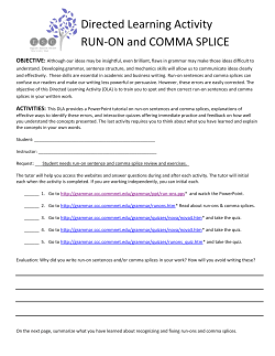 Directed Learning Activity RUN