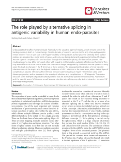 The role played by alternative splicing in antigenic variability in