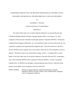 COMPARING SUBJUNCTIVE USE BETWEEN MONOLINGUAL