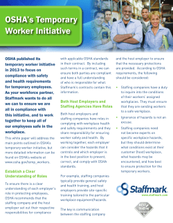 OSHA`s Temporary Worker Initiative
