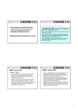 1 Promoting scientific literacy: