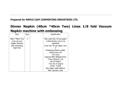 Dinner Napkin (40cm *40cm Two) Lines 1/8 fold Vacuum Napkin