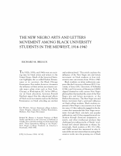 the new negro arts and letters movement among black university