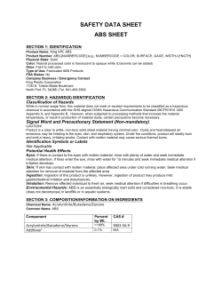 SAFETY DATA SHEET ABS SHEET