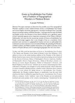 Enwau ac Anryfeddodau Ynys Prydain and a tradition of