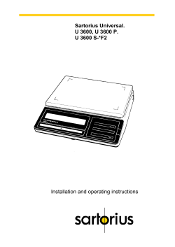 Sartorius Universal. U 3600, U 3600 P. U 3600 S