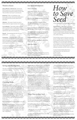 How to Save Seed Brochure