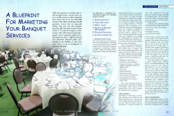 A BLUEPRINT FOR MARKETING YOUR BANQUET SERVICES