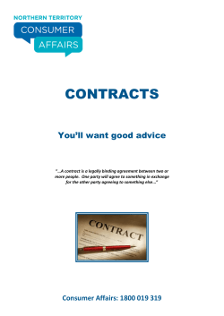 contracts - NT Consumer Affairs