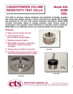 Model 828 828M 828L LIQUID/POWDER VOLUME RESISTIVITY