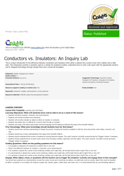 Conductors vs. Insulators: An Inquiry Lab