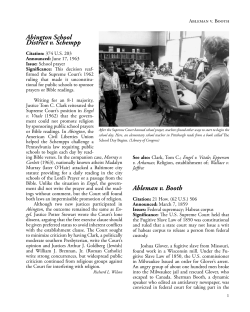 Abington School District v. Schempp Ableman v. Booth