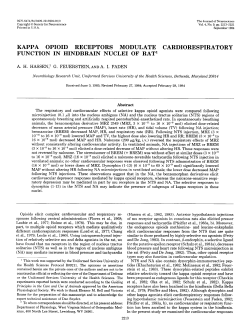 kappa opioid receptors modulate cardiorespiratory function in
