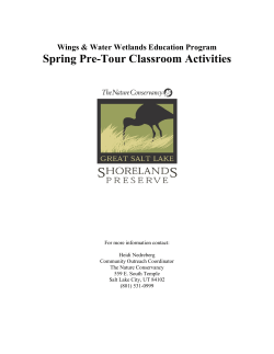 Spring Pre-Tour Classroom Activities
