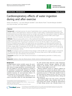 Cardiorespiratory effects of water ingestion during and after exercise
