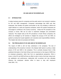 CHAPTER 5 HIV AND AIDS IN THE WORKPLACE 5.1