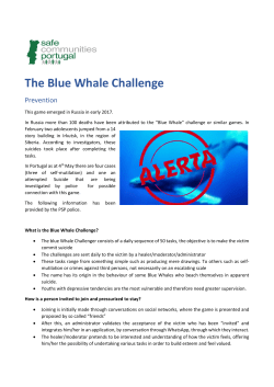 The Blue Whale Challenge - Safe Communities Portugal