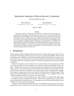 Sentiment Analysis of Movie Review Comments