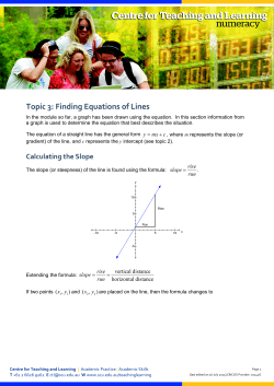 Topic 3: Finding Equations of Lines