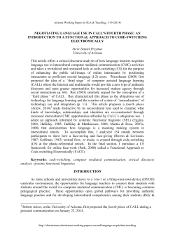 NEGOTIATING LANGUAGE USE IN CALL`S FOURTH